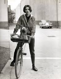 An anorak, some skinny pants, a sweet ride and a dog are easy ways to tell people "hey! I'm laid back and fun, but look dang good too!". You can like dressing down as much as dressing up, just keep it simple and classic. And keep your dog from jumping out of the basket.