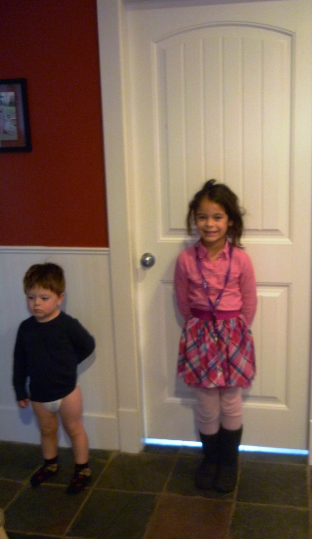 With little brother Holden: he had to get in on the action.