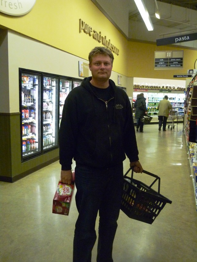 My shopping (and life)partner, the basket-carrying Jeff.  He's such a sport to let me take pictures of him like this, then post them on the internets.