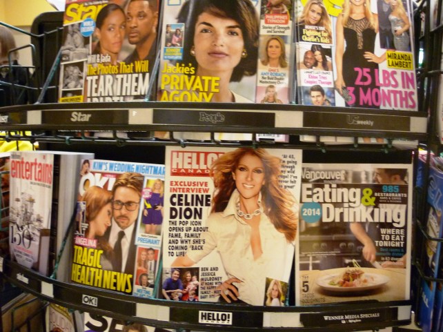Magazines, the best part of checkout.  I don't buy the trashy ones, but I do scan them.
