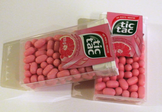 Pink grapefruit tic tacs?  Yes please!  Lovely flavor and the sight of them makes me happy :)