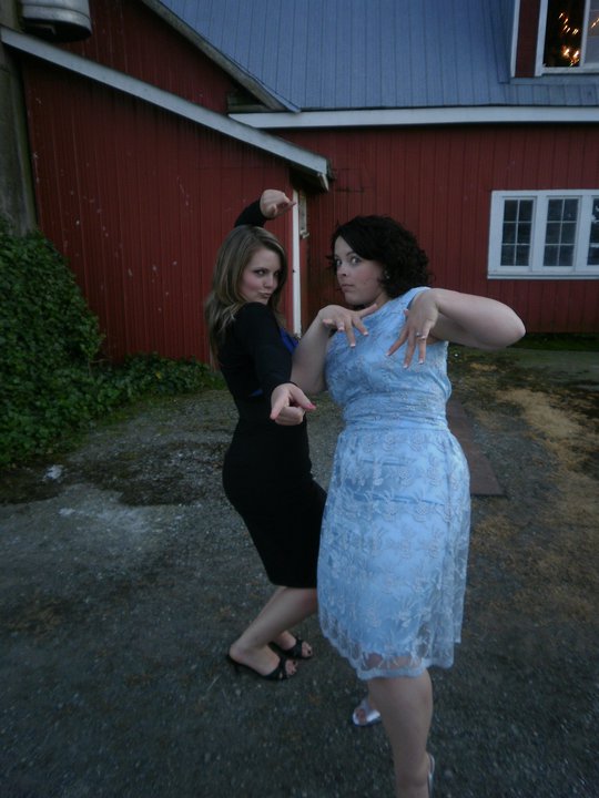 My refashioned dress in action.