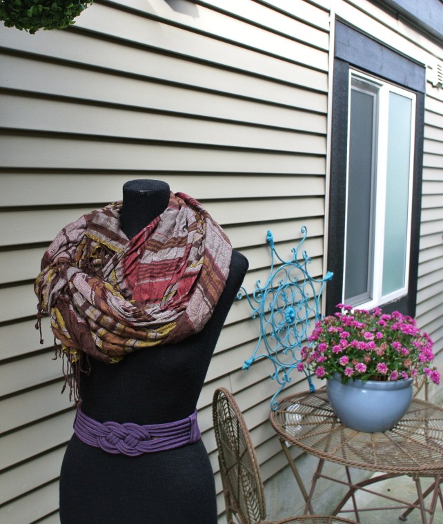 Brown & burgundy plaid $10