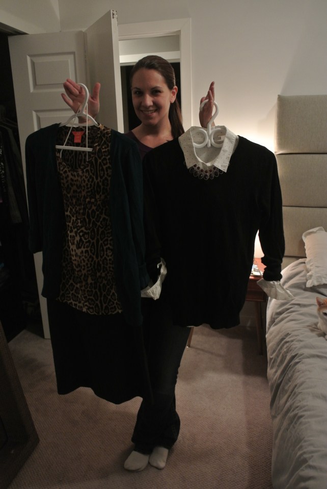 The fruits of our labour: Miss L showing some great re-imagined outfits for work!