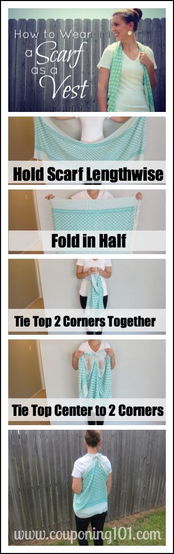 Tutorial on how to make a vest out of a scarf