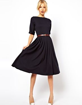 Belt a work dress.  Btw: black and brown together is incredibly chic!