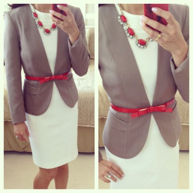 Bow belt a simple blazer.