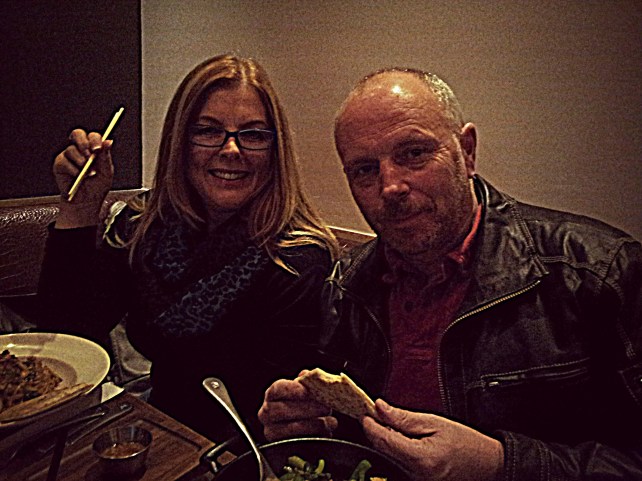 My crazily supportive parents and their noodle bowls.  Love them!