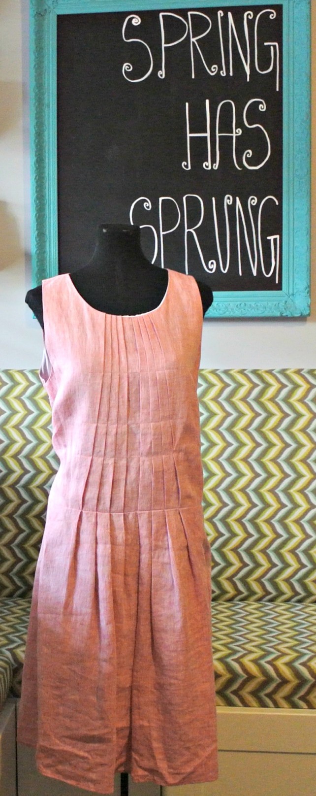 pink linen dress 1